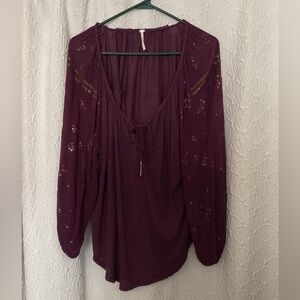Free People Deep Purple Blouse